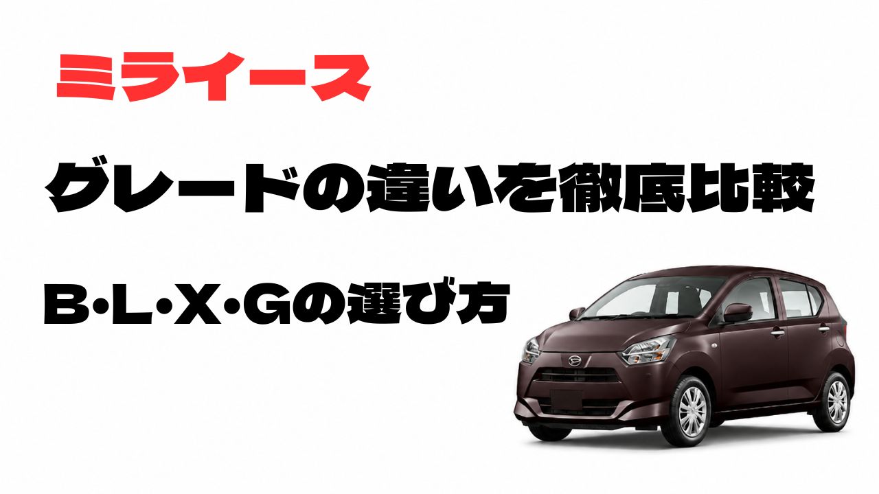 ミライースのB・L・X・Gグレードの違いと選び方を比較したアイキャッチ画像